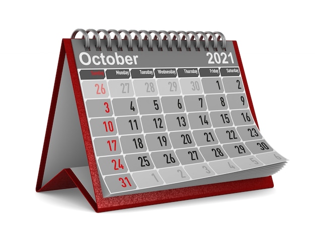 2021 año. Calendario de octubre.