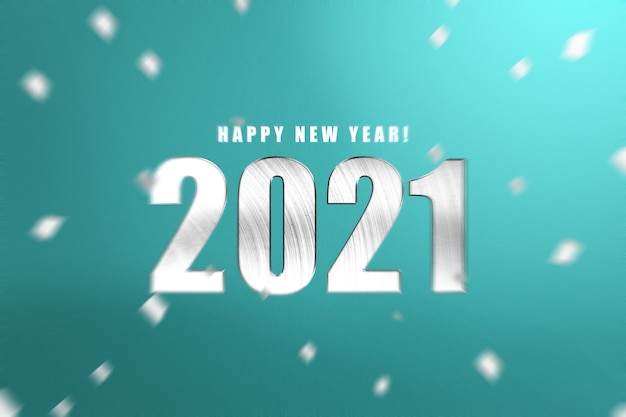 2021 sobre un fondo de color. Feliz año nuevo 2021