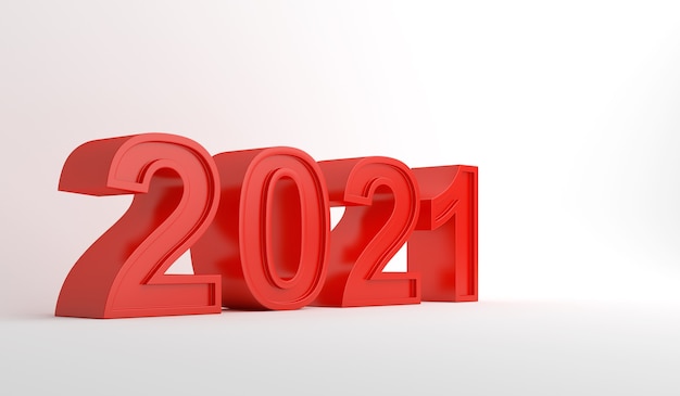 2021 texto 3d feliz año nuevo decoración