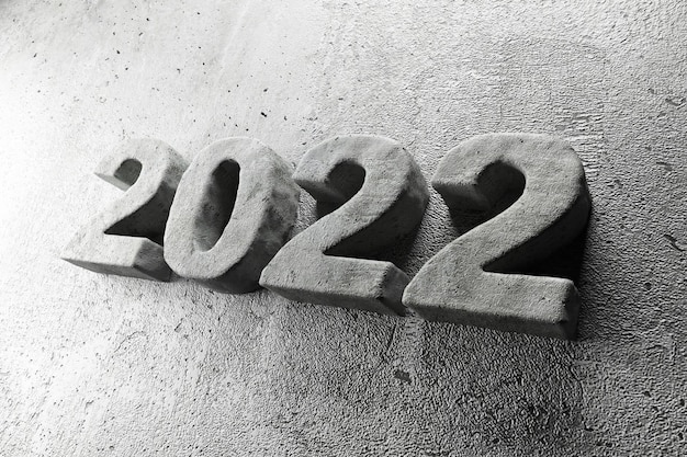 2022 año nuevo símbolo concreto