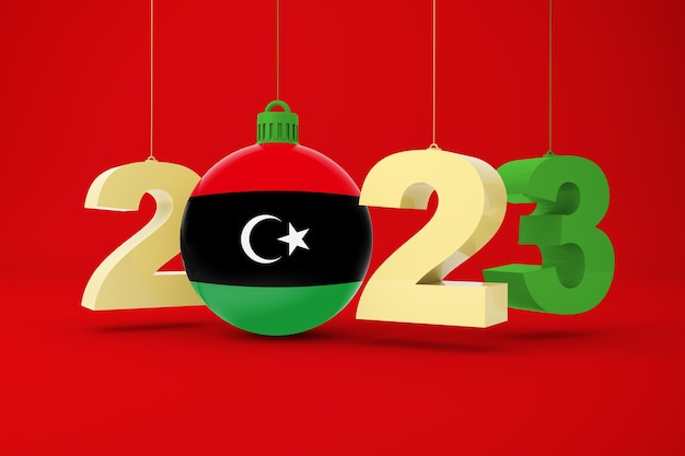 2023 ano com bandeira da Líbia