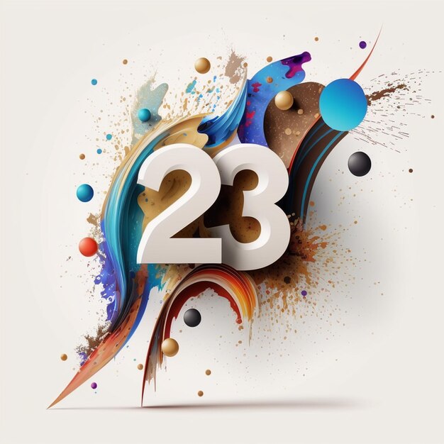 2023 ano novo design abstrato colorido 3d ilustrado