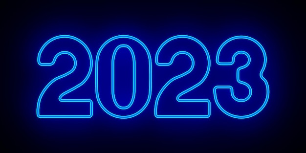 2023 año nuevo sobre fondo oscuro ilustración 3D