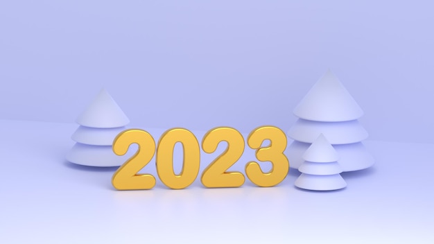 2023 frohes neues Design 3D-Rendering