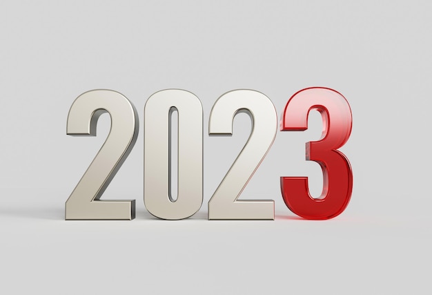 2023 guten Rutsch ins Neue Jahr 3D-Text Typografie Gestaltungselement Flyer Poster Hintergrundbild Hintergrund