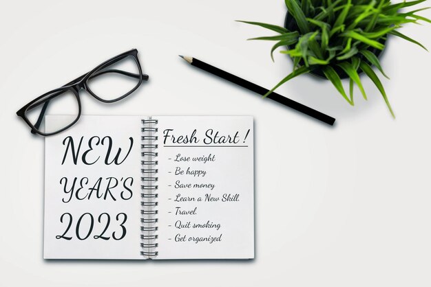 2023 Happy New Year Resolution Zielliste und Planeinstellung