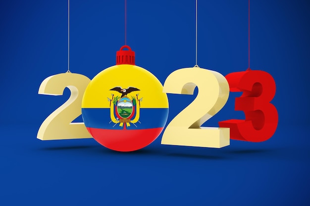 2023 Jahr mit ecuadorianischer Flagge