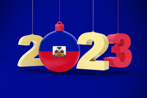 2023 Jahr mit Haiti-Flagge