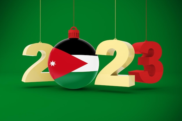 2023 Jahr mit jordanischer Flagge