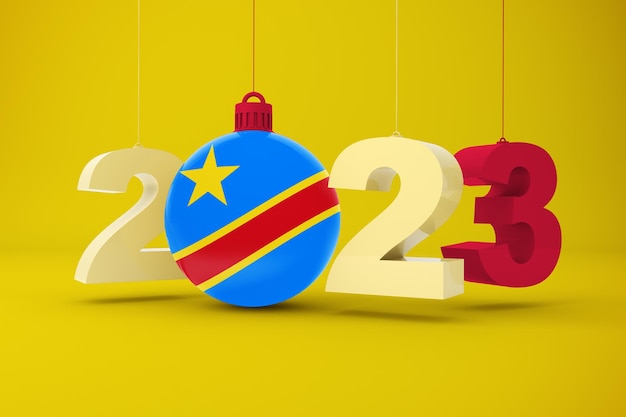 2023 Jahr mit Kongo-Flagge