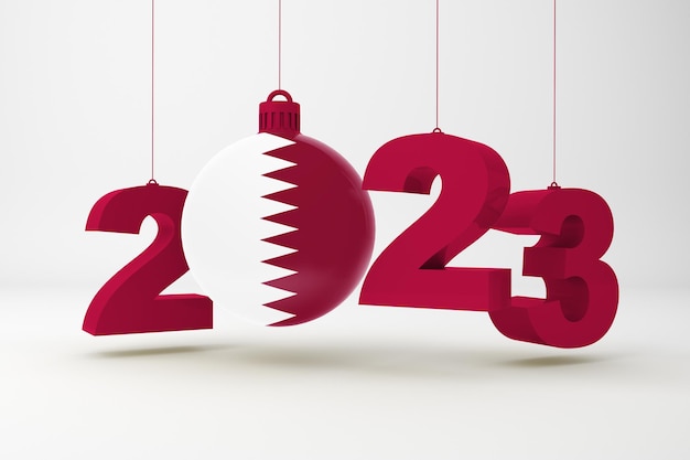 2023 Jahr und Qatar Ornament