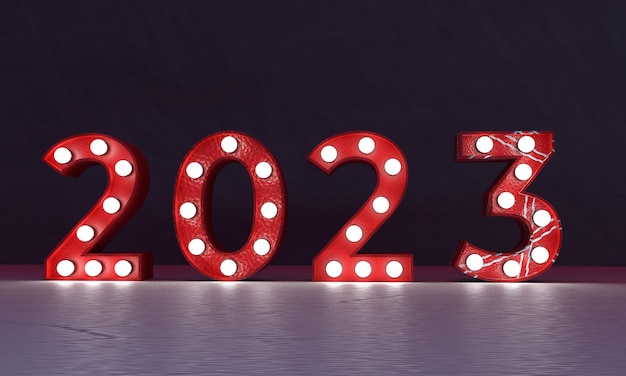 2023 rot rosa orange farbe zahl text schriftart licht start anfang kalender symbol dekoration frohe weihnachten guten rutsch ins neue jahr 2022 ende zeit wintersaison dezember event party feier festival