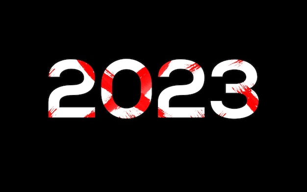 2023 con sangre sobre fondo negro