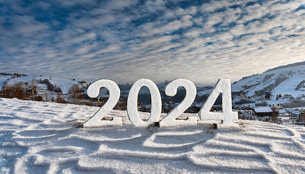 2024 geschrieben im Schnee
