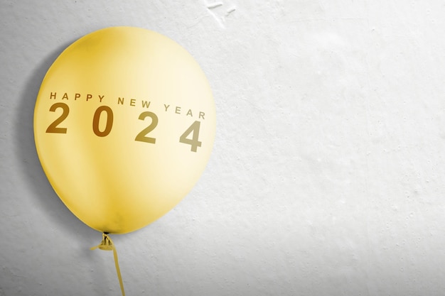 2024 en globo de colores Feliz año nuevo 2024