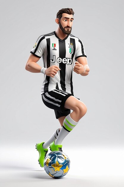 Foto 2025 fragancia elegante para hombres con fútbol de la juventus sobre un fondo blanco