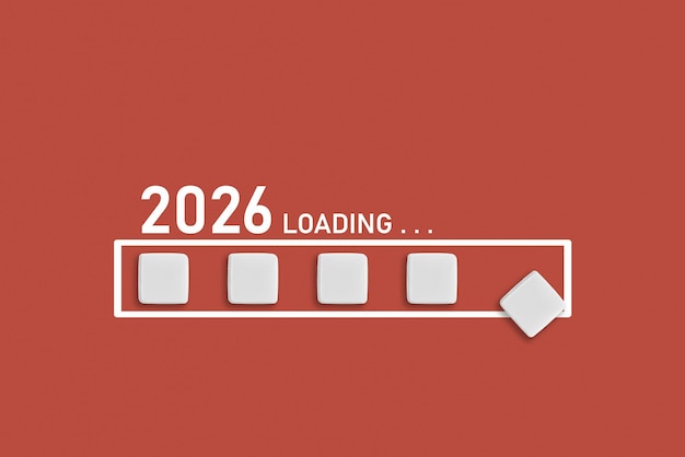 2026 Carga de texto en fondo marrón Ideal para la planificación empresarial tendencias financieras y conceptos económicos futuros