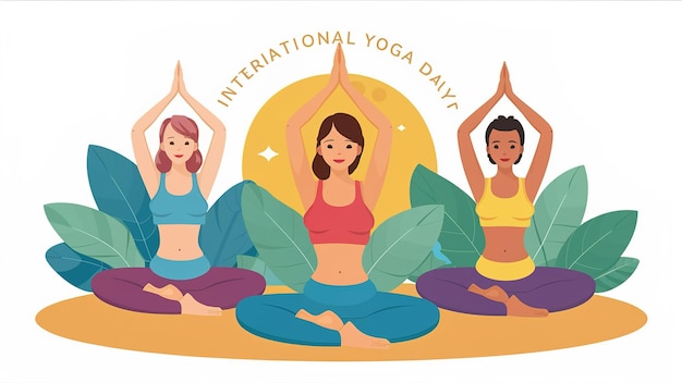 21 de junho: Dia Internacional do Yoga: Mulher em postura corporal de ioga