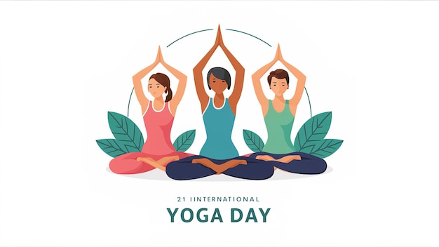 21 de junio Día Internacional del Yoga Mujer en postura corporal de yoga