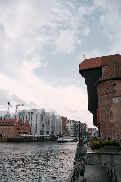 21072022 Gdansk Polónia Casas modernas no antigo centro da cidade de Gdansk Conceito de viagem de destino