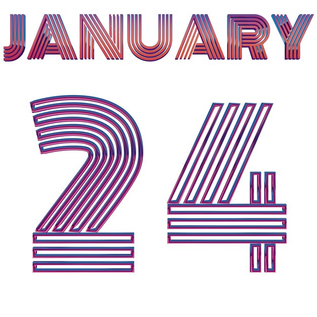 24 de enero estilo neón vibrante