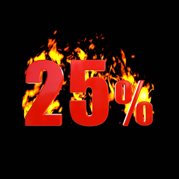 25 % mit heißem Feuer