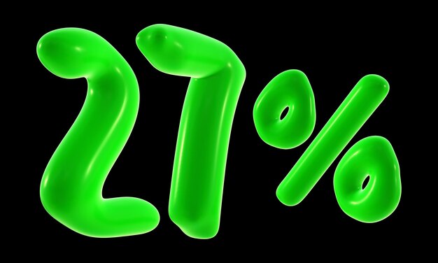 27 Prozent mit grüner Farbe zum Verkauf Rabattförderung und Geschäftskonzept