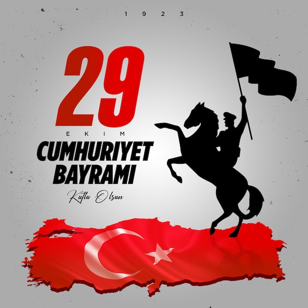 29 Ekim Cumhuriyet Bayrami kutlu olsun IlustraciónTraducción 29 de octubre Día de la República de Turquía y