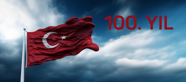 29 ekim Cumhuriyet Bayrami Turkiye Cumhuriyeti Yuzuncu Yil Traducir 100 aniversario de Turkiye