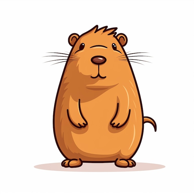 Desenho de personagem de capivara bonito