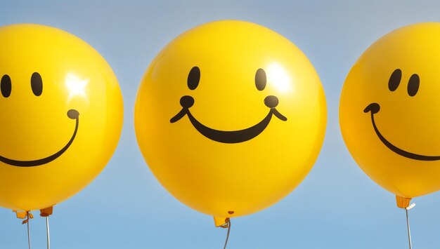 3 Balones sonrientes Día Mundial de la Sonrisa