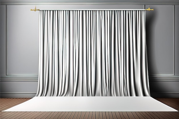 3 d rendering interior de sala vazia3 d rendering interiores de sala vazio3 d ilustração de cortinas vazias
