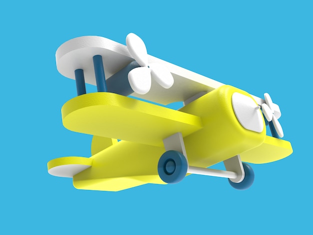 3 d vintage brinquedo avião de ar, ilustração 3D