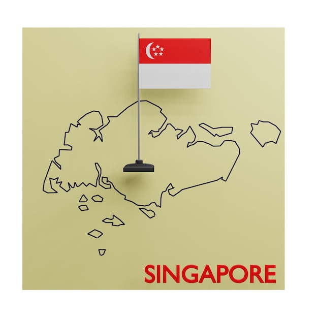 3 Ilustración del icono del mapa de Singapur