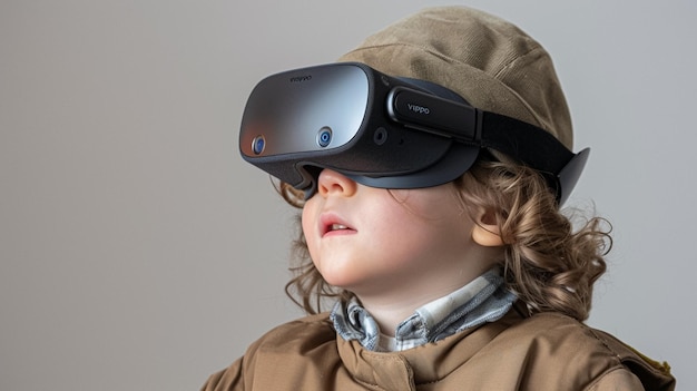 3-jähriges Kind mit einer Virtual-Reality-Sonnenbrille