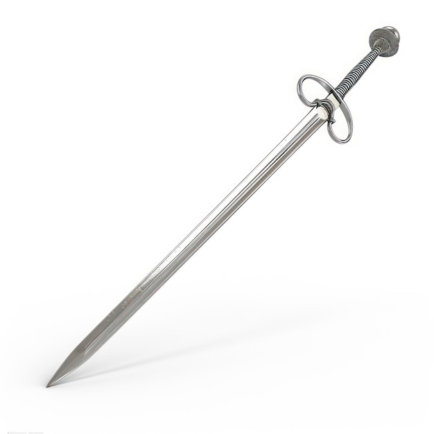 30 Equipamiento deportivo de espada de esgrima Ilustración 3D precisa y aguda aislada sobre fondo blanco