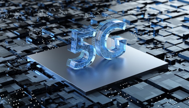 3d 5g-Chip-Technologie-Hintergrund