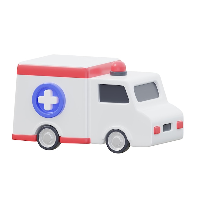 Foto 3d-abbildung eines krankenwagens