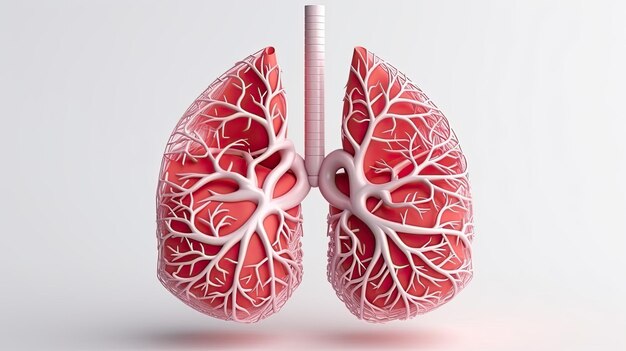 3d Abbildung Lungenorgan isoliert Hintergrund