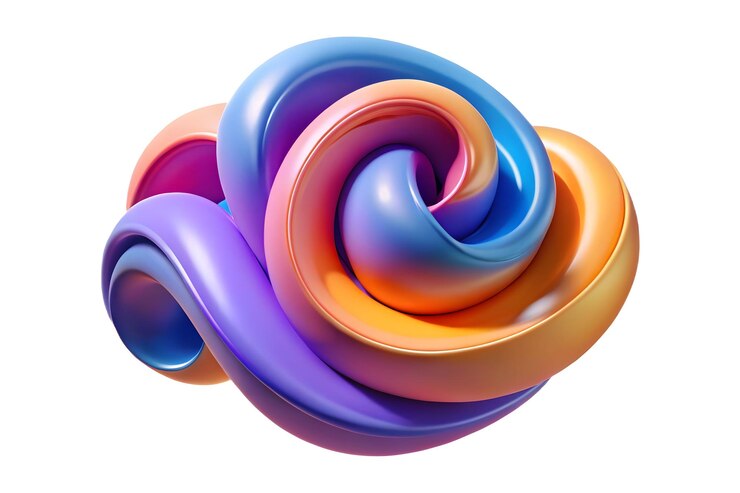 Foto 3d-abstract neujahr 2025 wünsche konzept wirbelfarben formen in dynamischer digitaler kunst für exciti