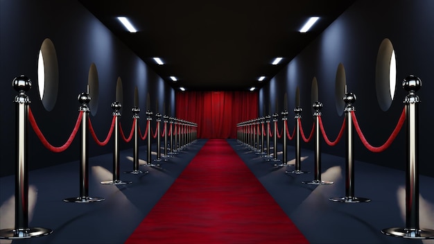 3D Abstract Red Carpet Award Curtain Backdrop Palco Corredor Inauguração