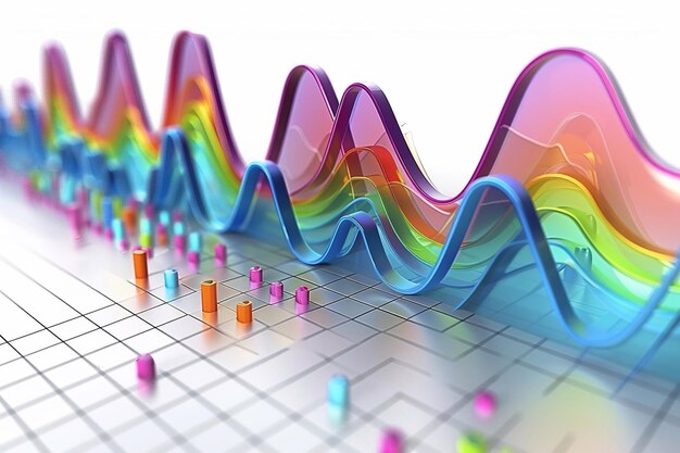 Foto 3d-abstrakte vektorillustration und geschäftsdiagrammanalyse