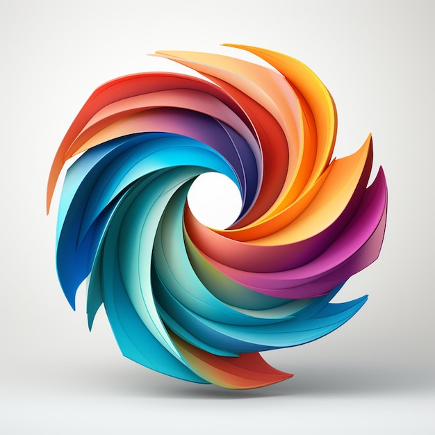 3D abstrakter bunter rotierender Logo-Vektor