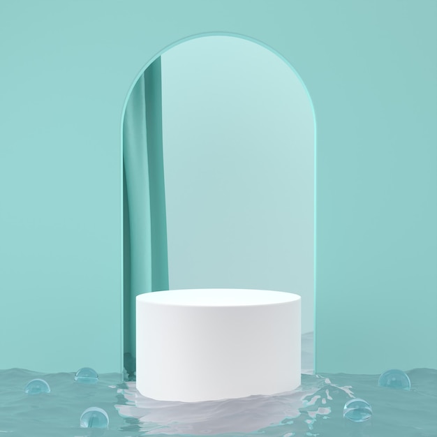 3D abstrakter Hintergrund Podiumsszene für kosmetische Produkte mit dem Plattformständer Vitrinensockelstudio Pastellhintergrund