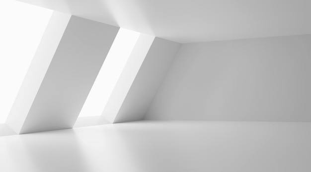 3D Abstrakter Raum weißer Hintergrund 3D-Render