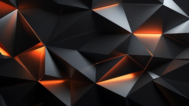 3D abstraktes geometrisches Dreieck orange