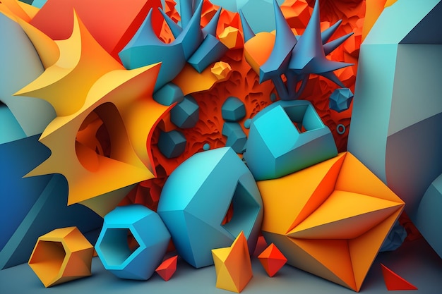 3d abstrato colorido generativo ai