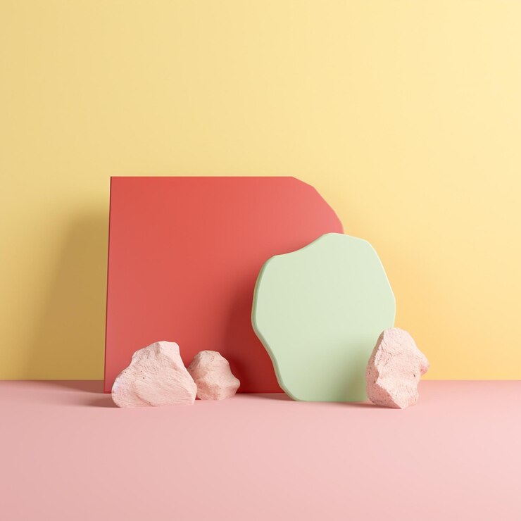 3d abstrato moderno canvas de fundo minimal isoladas em cores pastel amarelas foto de alta qualidade