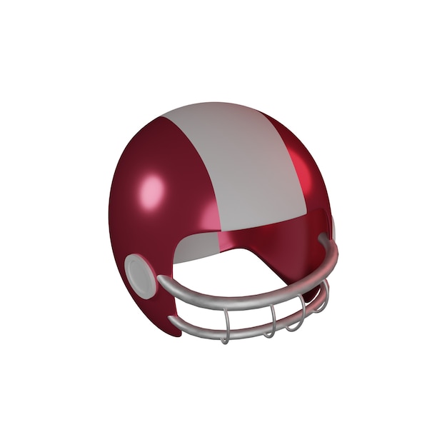 3D American Football Helm in weißem Hintergrund