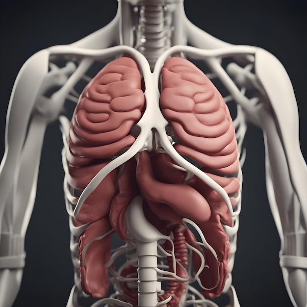 3D-Anatomie des menschlichen Körpers, die das Kreislaufsystem zeigt